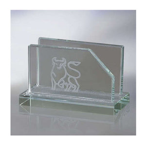 MIP Engraved GLASS BUSINESS CARD HOLDER for desk office