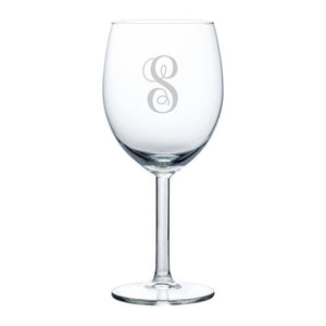 MIP Personalized Engraved Wine Glass Glasses Wedding Bridesmaid Fancy Monogram