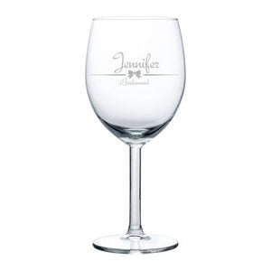 MIP Personalized Engraved Wine Glass Glasses White Red Wine Wedding Bridesmaid Gift