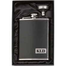 MIP Engraved 8oz Leather Wrapped Stainless Steel Hip Flask & Funnel PERSONALIZED