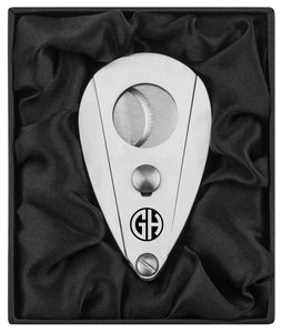 MIP Personalized Custom Engraved Cigar Cutter In Black Silk Lined Gift Box Monogram
